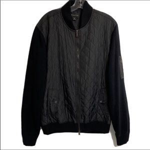 INC Men's Black Quilted Ribbed Knit Jacket Size Large NWOT